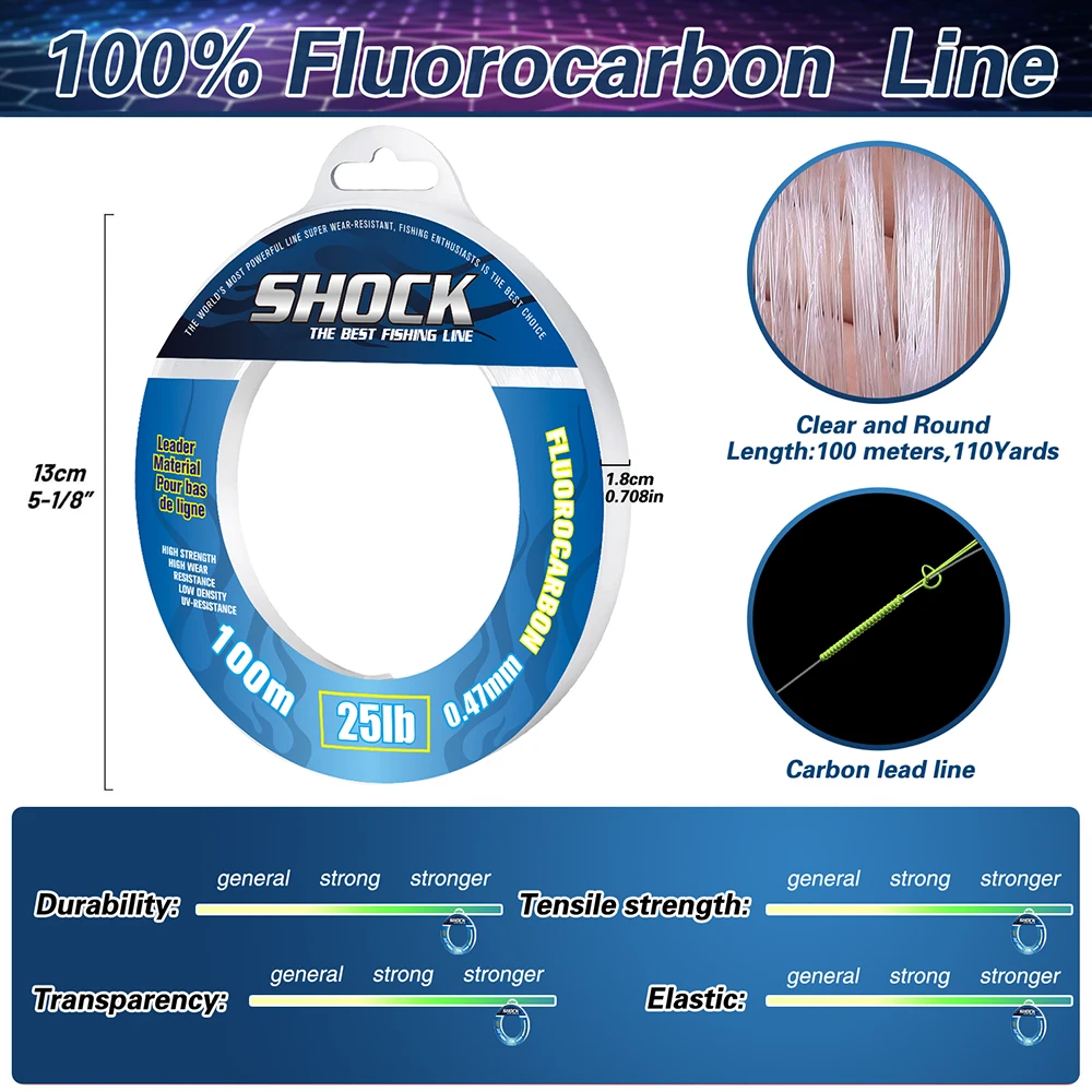 ZUKIBO Fluorocarbono – Línea de pesca alta resistencia material japonés - imagen 3