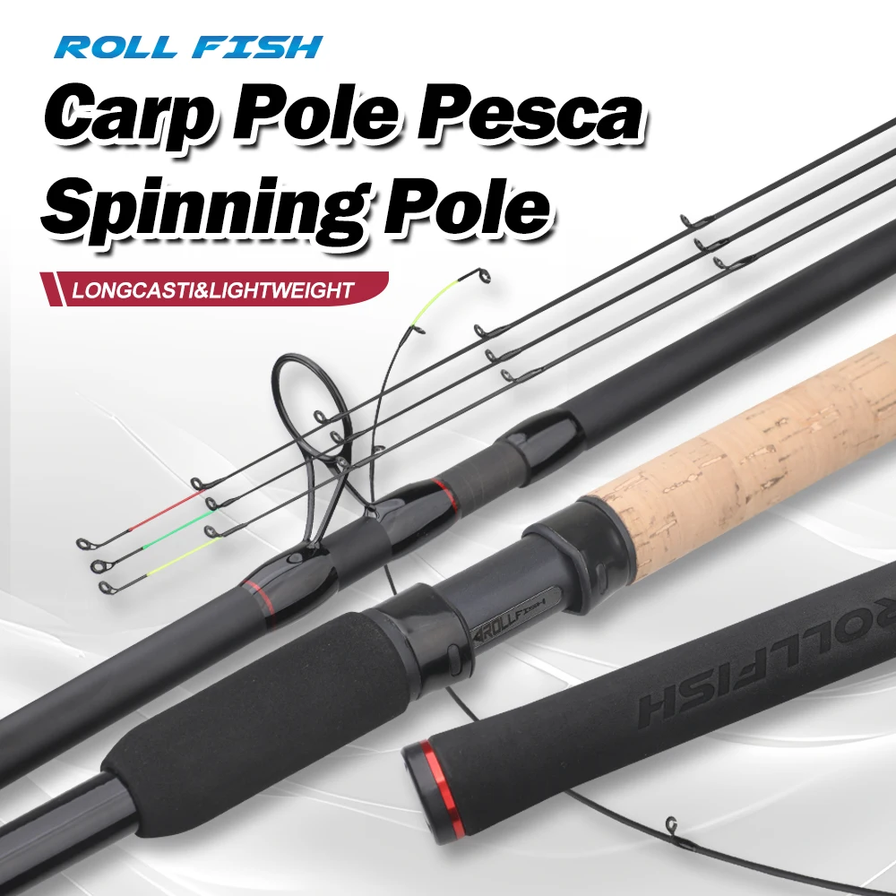 ROLLFISH Caña de feeder carbono para carpa con puntas sólidas