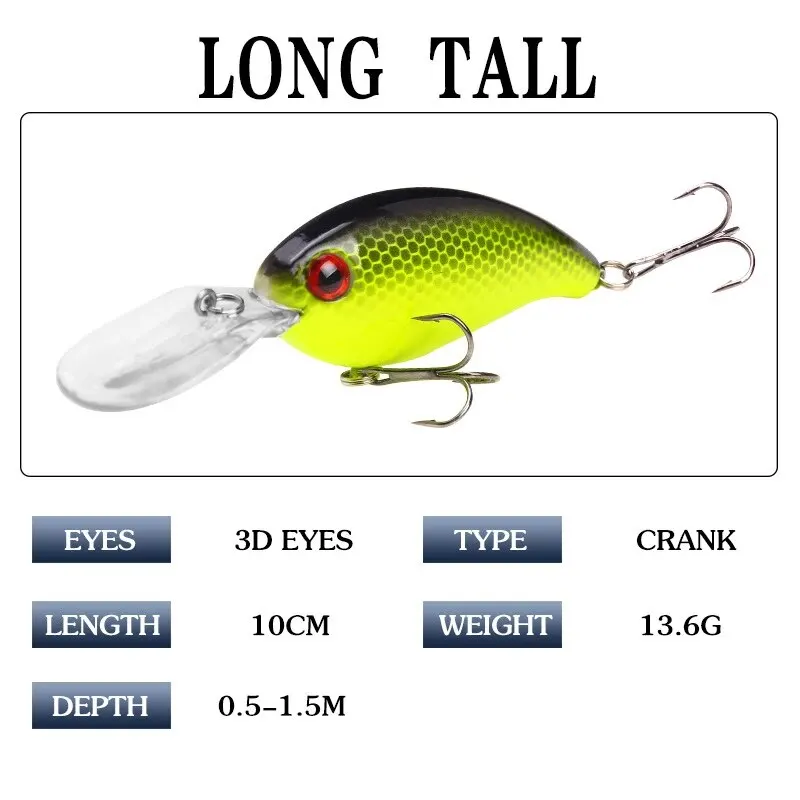 Wobbler con manivela y ojos 3D – Señuelo Minnow para lubina y lucio - imagen 3