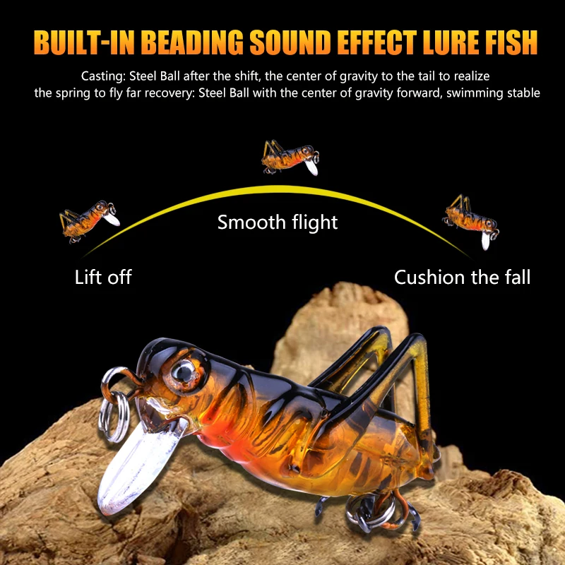 Crankbait Grillo – Señuelo imitación de insecto para lubina y trucha - imagen 5