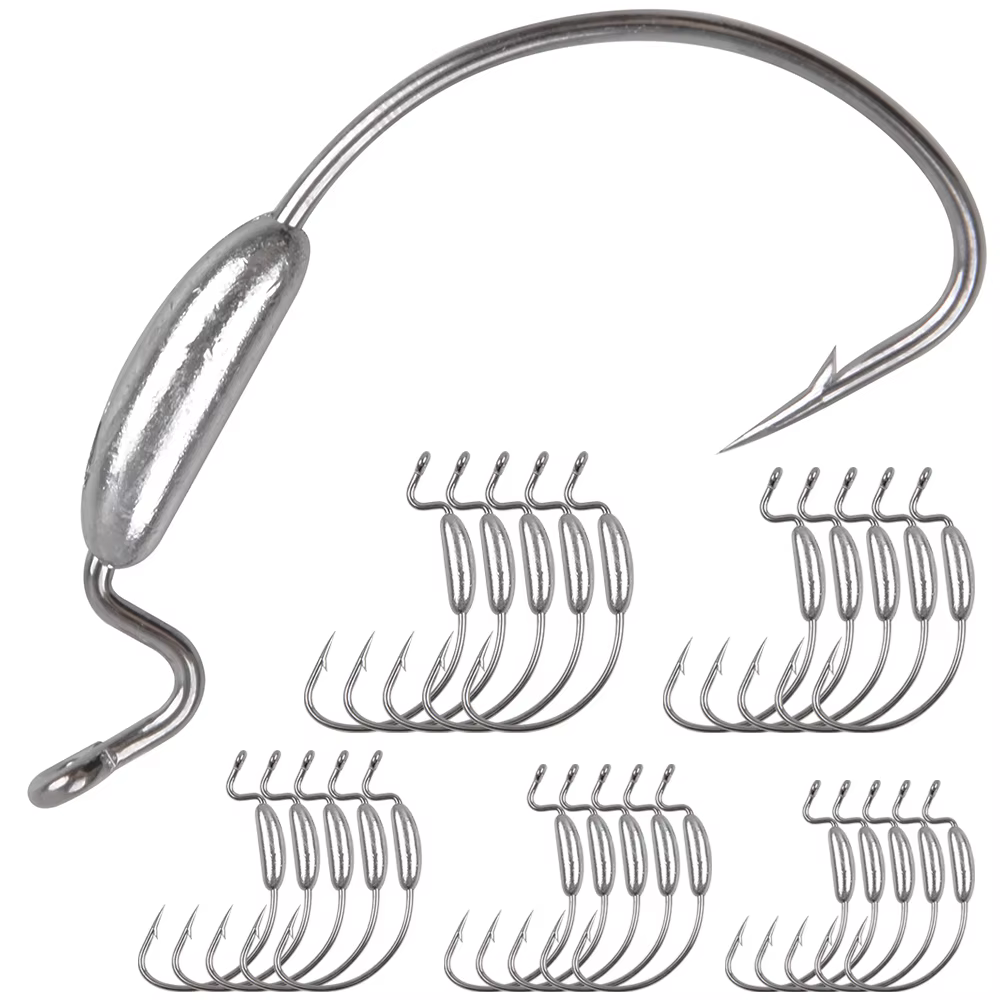 Anzuelos Jig Head Texas Rig offset con púas para lubina - imagen 3
