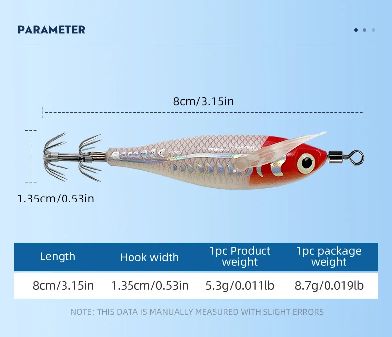 Cebo de imitación para atraer camarones y calamares
