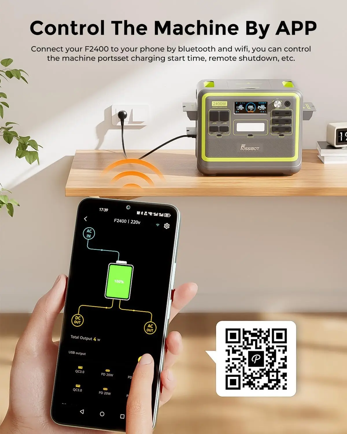 FOSSiBOT F2400 estación de energía portátil con panel solar 200 W - imagen 3
