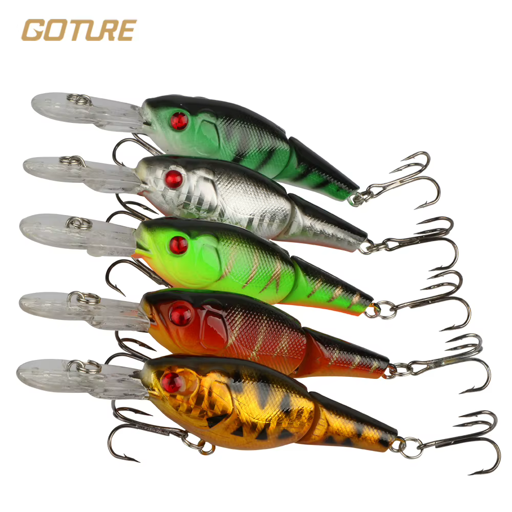 Goture Crankbait Minnow Flotante para Pesca de Lubina