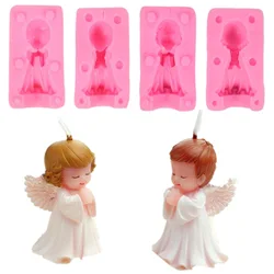 Molde silicona 3D Ángel – Velas y jabones tipo piruleta decorativa