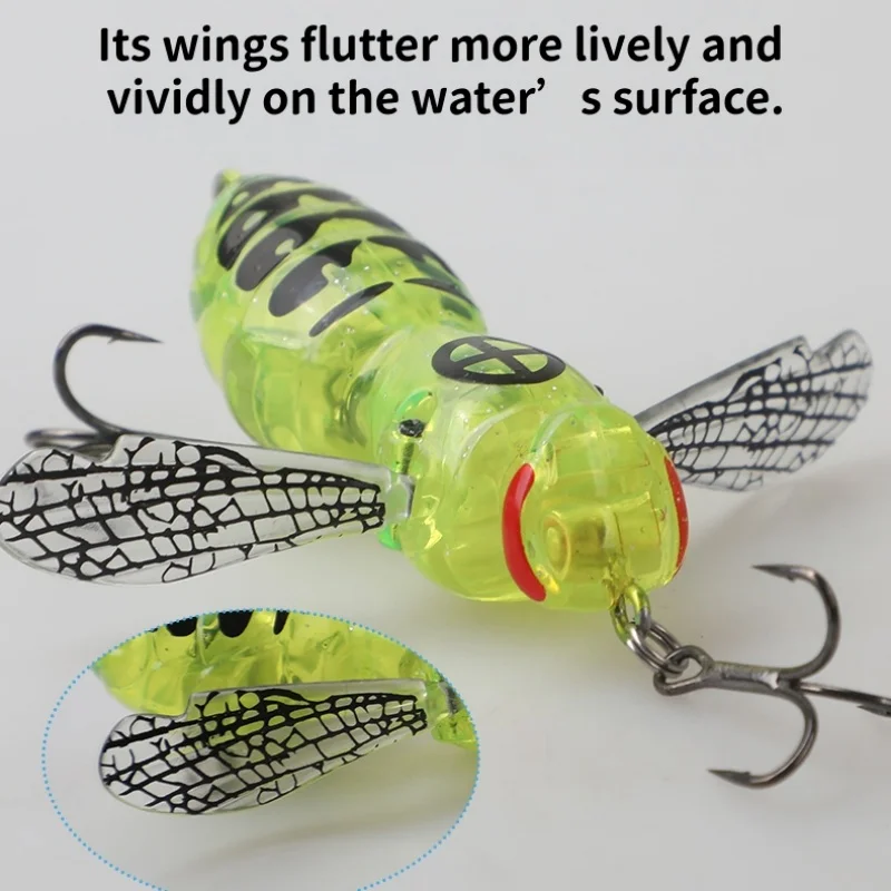 Swolfy Wobblers biónicos flotantes de insecto – Señuelos 4 piezas para lubina - imagen 3