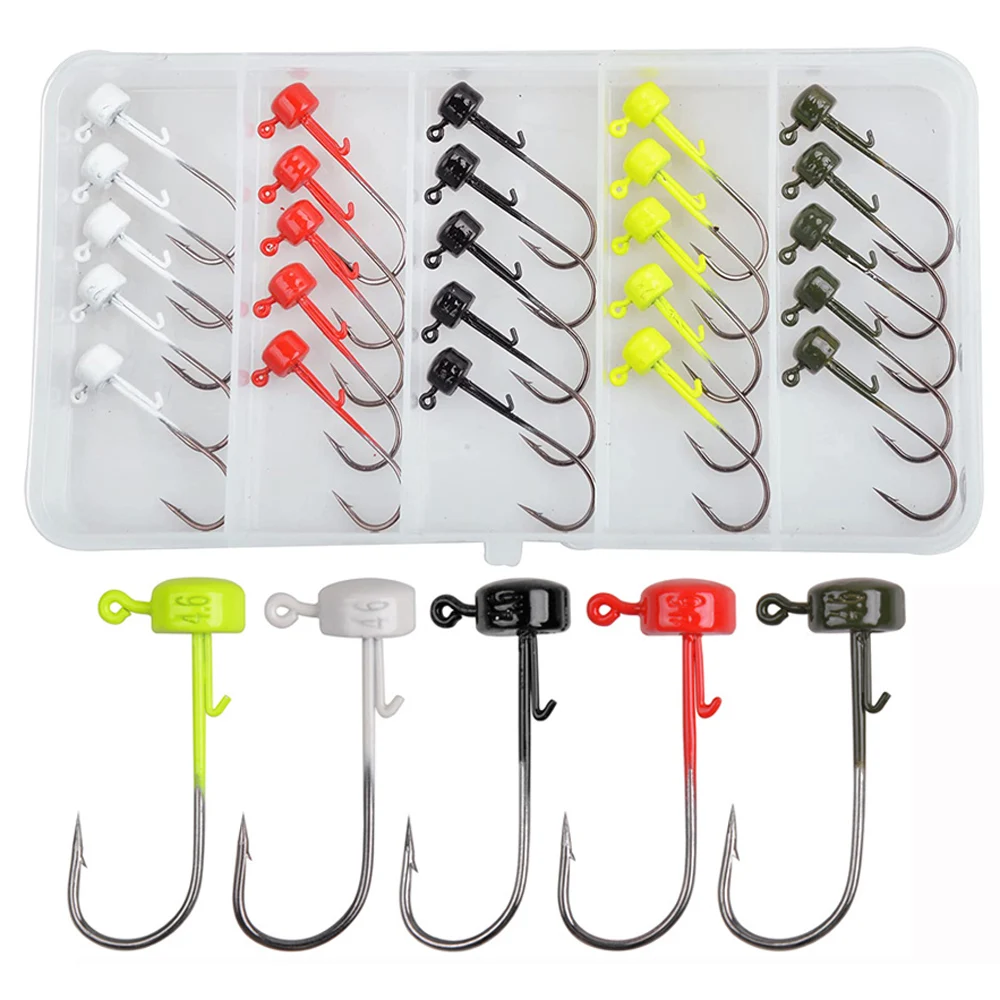 Cabezales de jig estilo seta en varios colores