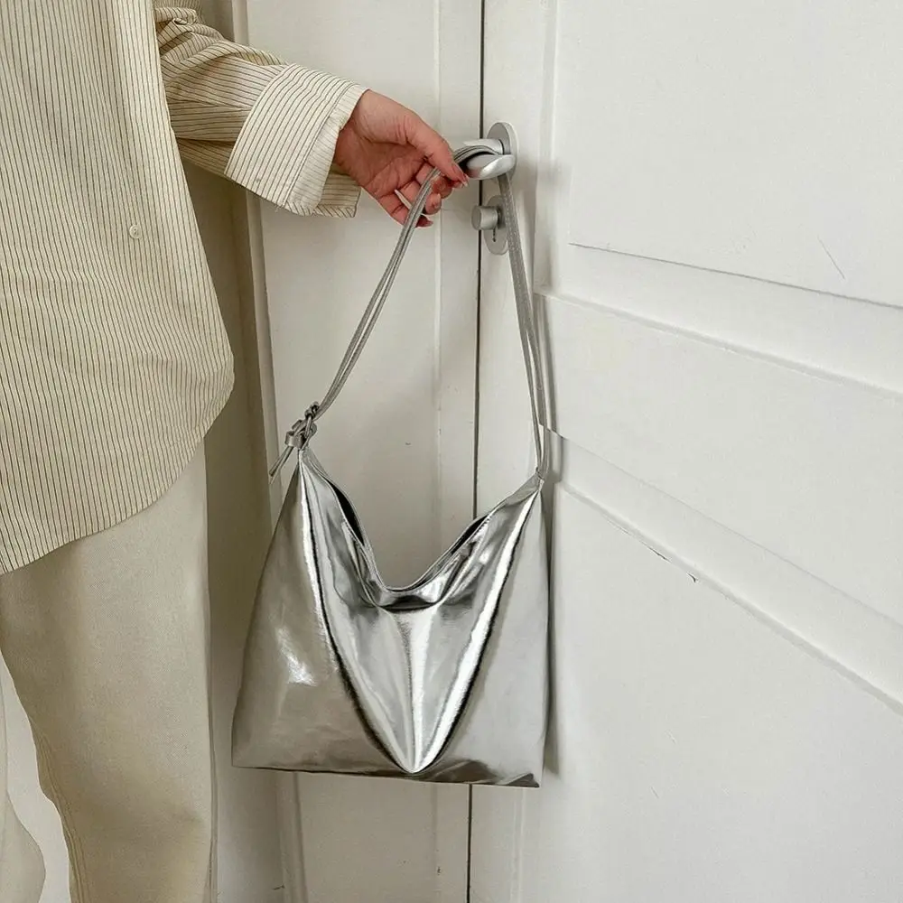 Bolsa de mano gran capacidad plateada y dorada de moda para mujer - imagen 4