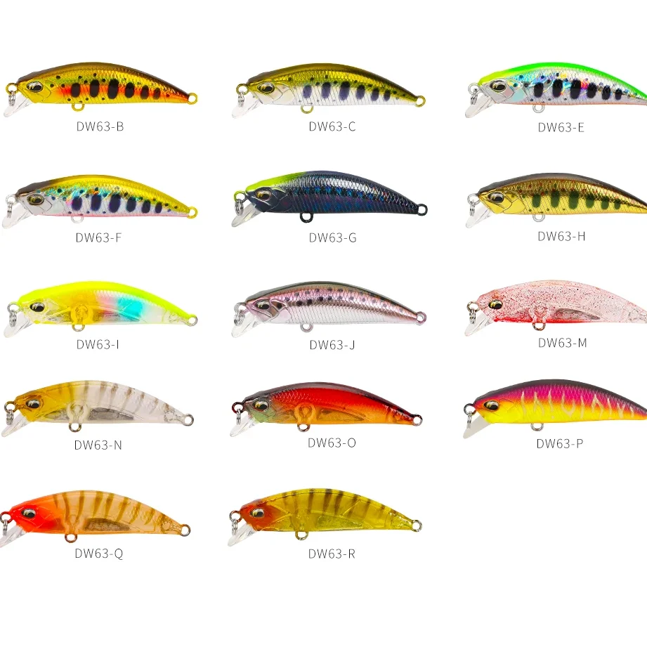 Variedad de colores disponibles del señuelo TSURINOYA DW63