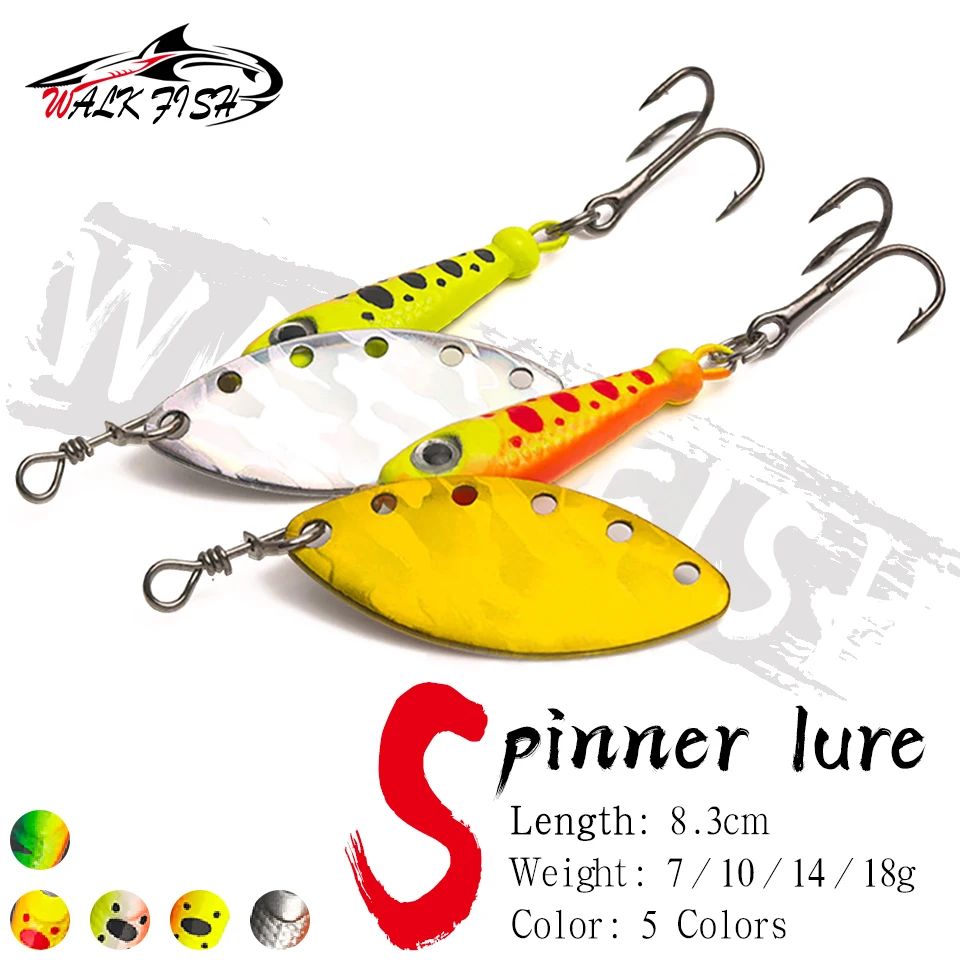 WALK FISH Cuchara giratoria metálica con anzuelos triples oscilantes - imagen 4