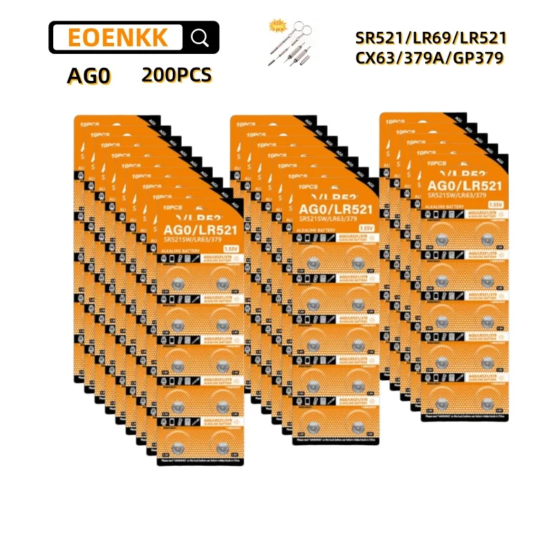 Variedad de tamaños AG0‑AG6 en blister