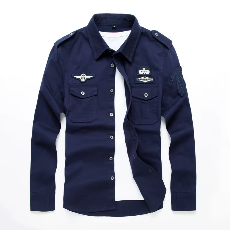 Camisa oversize 6XL algodón bordado A2F018 – Para pesca - imagen 2