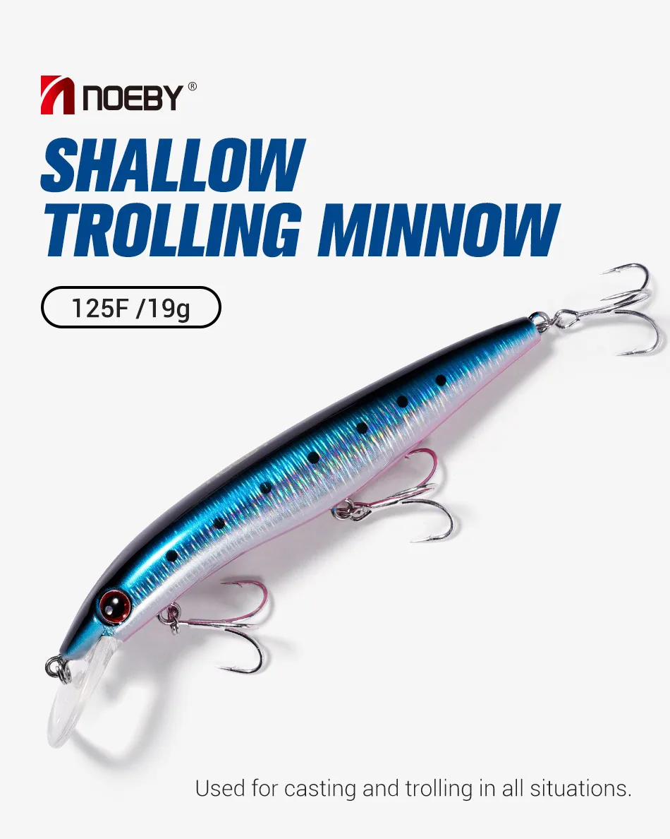 Señuelo de pesca Noeby Minnow 125mm 19g vista lateral