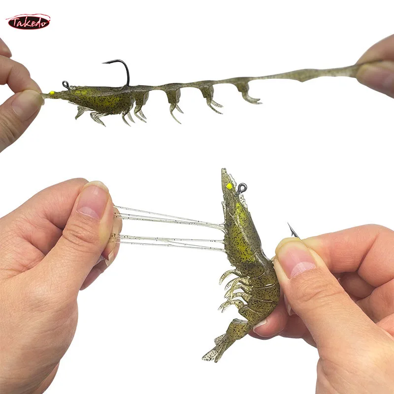 TAKEDO LD05 señuelo camarón lastrado con cuerpo segmentado TPR y UV - imagen 5
