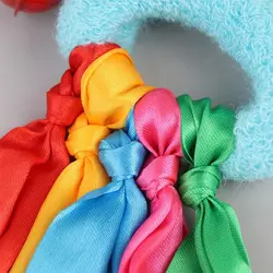Pulsera elástica infantil multicolor con pompones grandes para baile