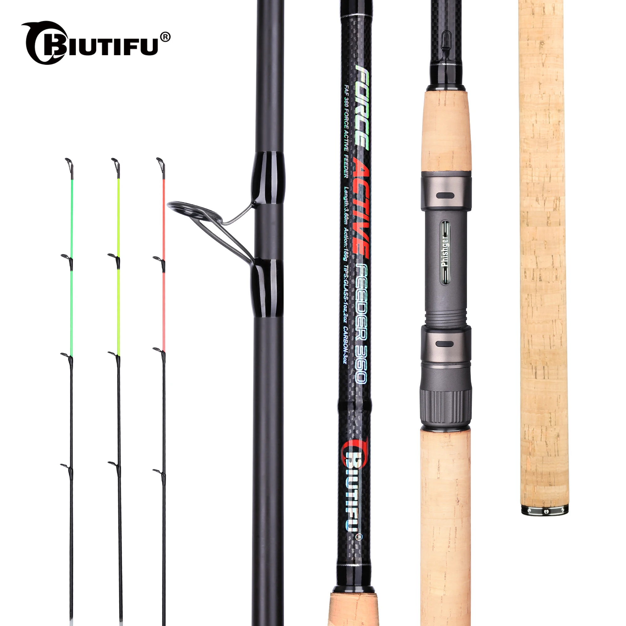 Biutifu Caña feeder de carbono para carpa - imagen 2