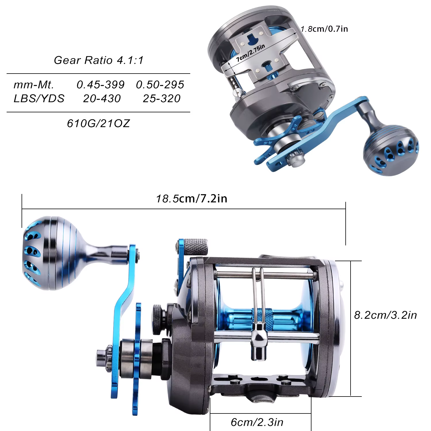 Carrete baitcasting Sougayilang de metal para agua salada - imagen 3