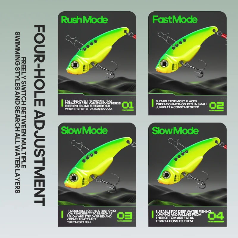 Micro Metal Señuelos VIB Cuchara Vibratoria Crankbait Wobbler - imagen 3