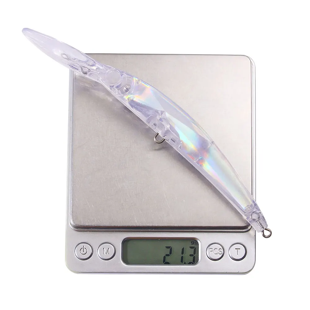 Wobbler Minnow duro transparente sin pintar – señuelo de pesca - imagen 2