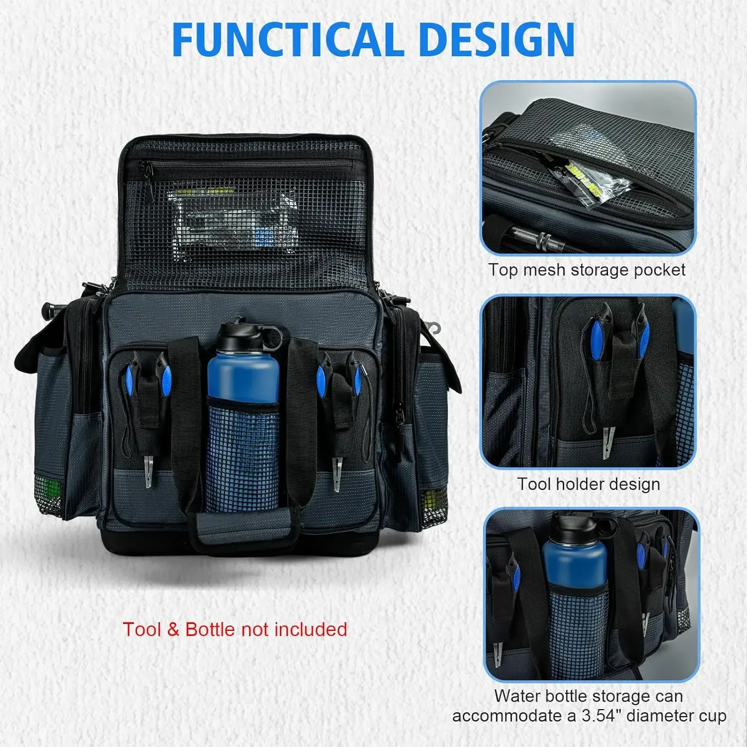 Bolsa de pesca impermeable en tela Oxford 600D, gran capacidad - imagen 5