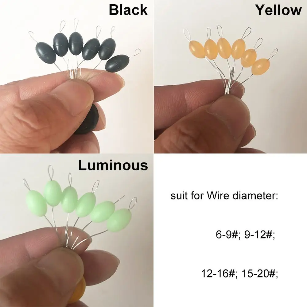 Flotador de caucho luminoso negro para carpa y bagre, tope de línea - imagen 4