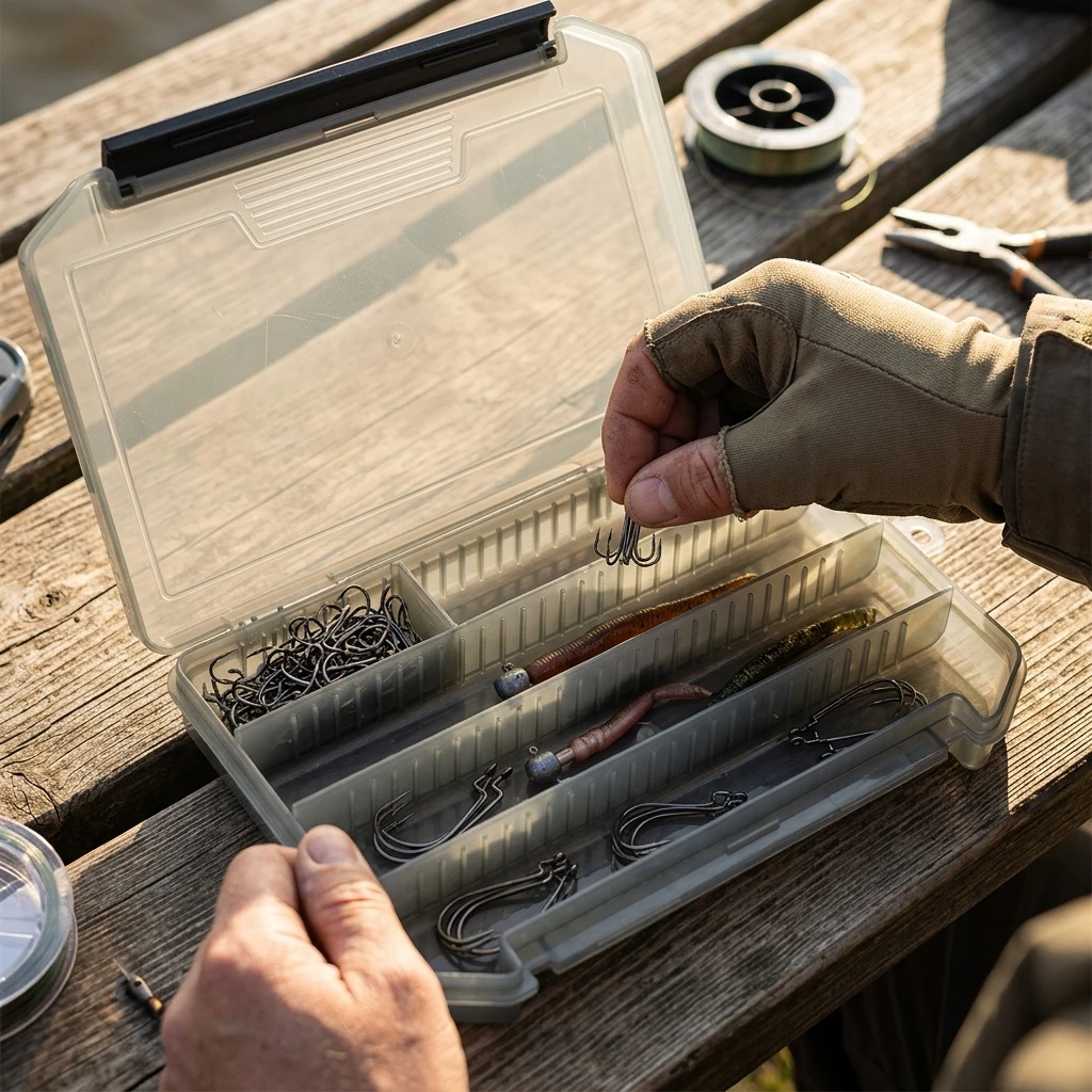 Caja de pesca portátil estanca de ABS para señuelos y anzuelos - imagen 3