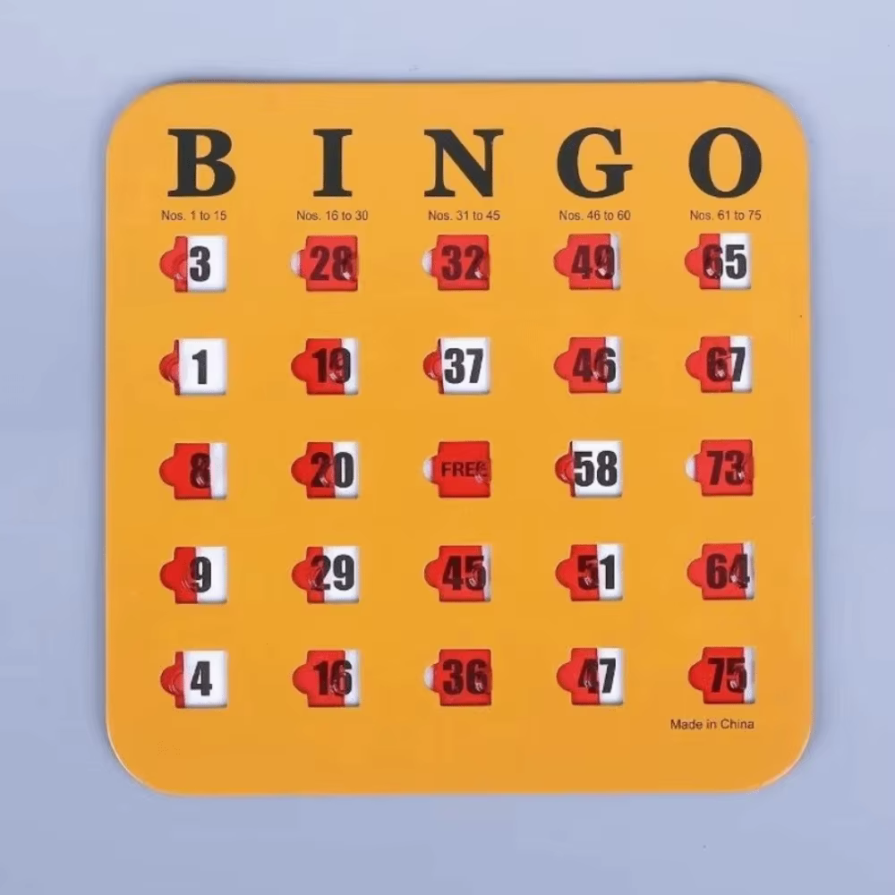 Cartas de Bingo con Ventana Deslizante – Gran Impresión, Reutilizables - imagen 2