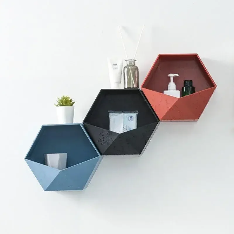Vista del estante y forma hexagonal