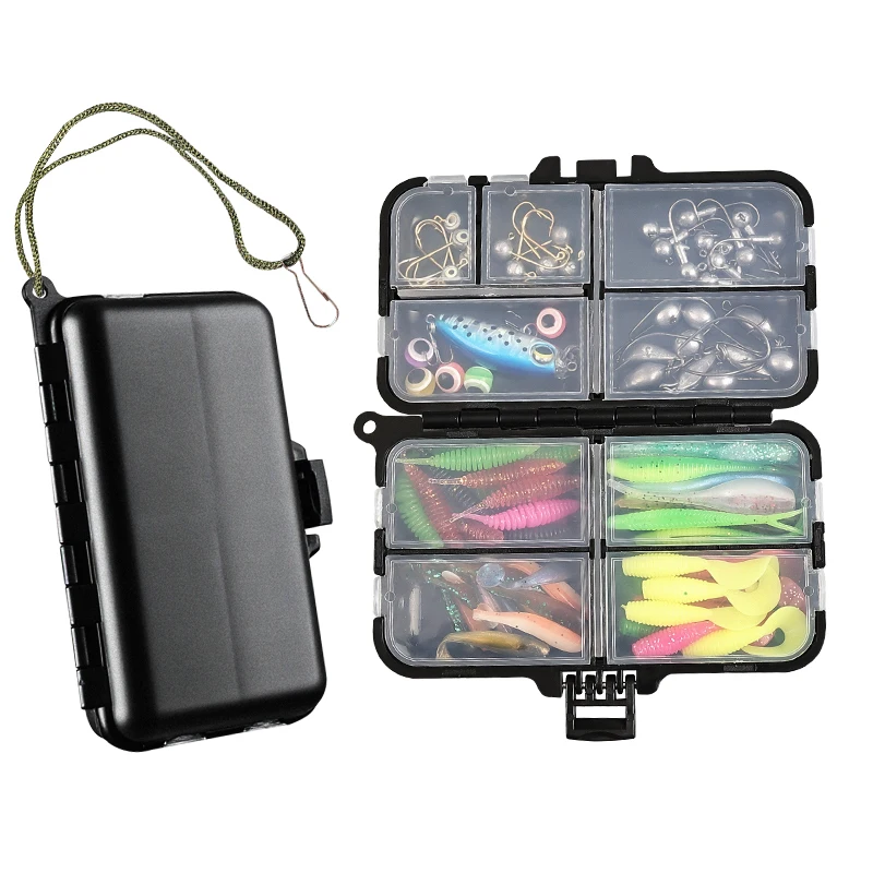 Kit de señuelos blandos y anzuelos swimbait realista en caja - imagen 5