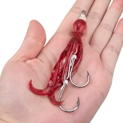 Señuelo pulpo Obsession HK037 TPE con brillo UV y anzuelo doble