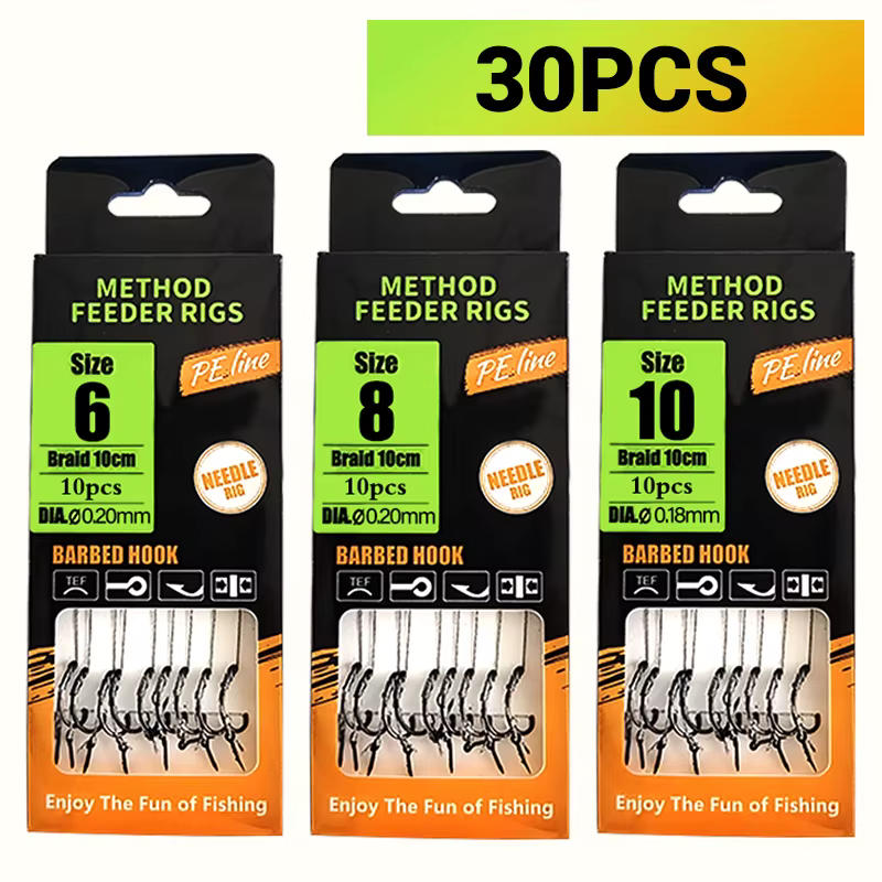 Aparejos Method feeder preatados – pelo y anzuelos con púas para carpa - imagen 5