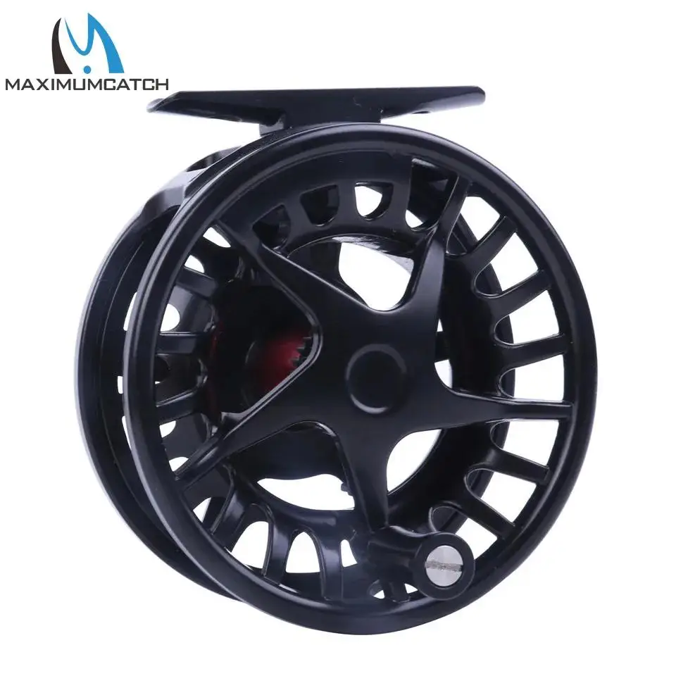Carrete de pesca con mosca MAXIMUMCATCH DX CNC ambidiestro negro mate