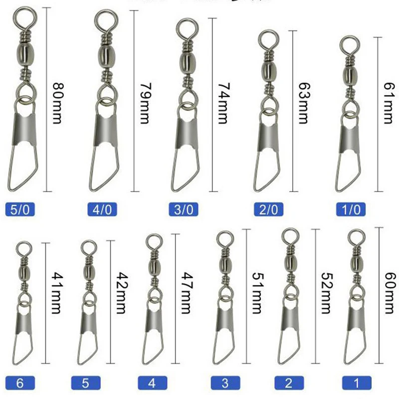 Typy-Pin A Snap Conector de Pesca con Giratorio y Anzuelo
