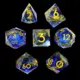 Dados poliédricos de resina fluida para D&D – azul y verde
