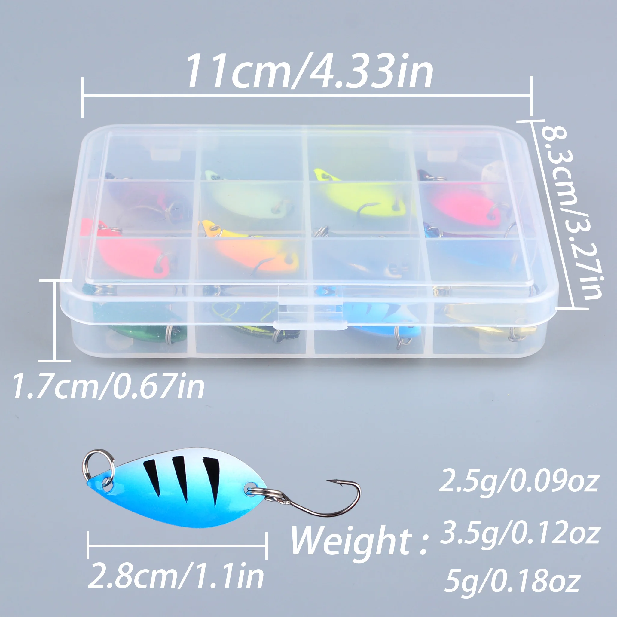 Cucharas giratorias para trucha con anzuelo jig de metal armado - imagen 3