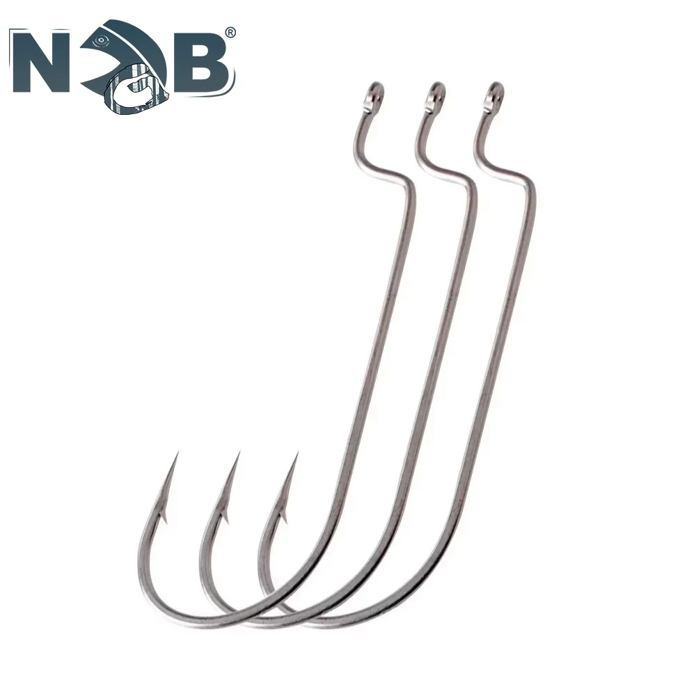 Anzuelos Offset NGB – Acero carbono para pesca con vinilo