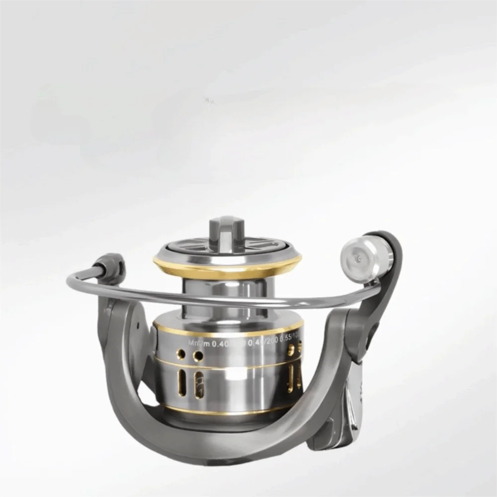 Carrete de pesca con arrastre suave y manivela intercambiable