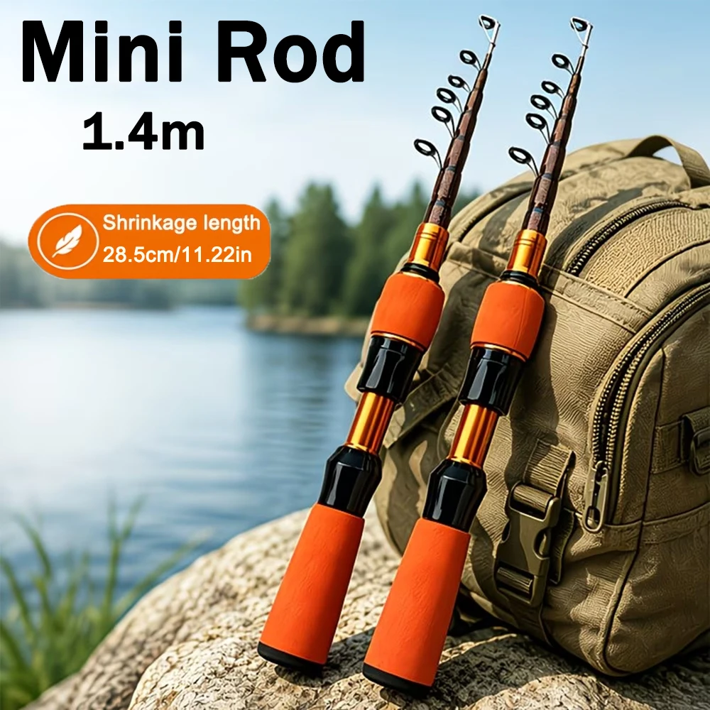 Caña telescópica de carbono mini portátil para pesca en orilla - imagen 4