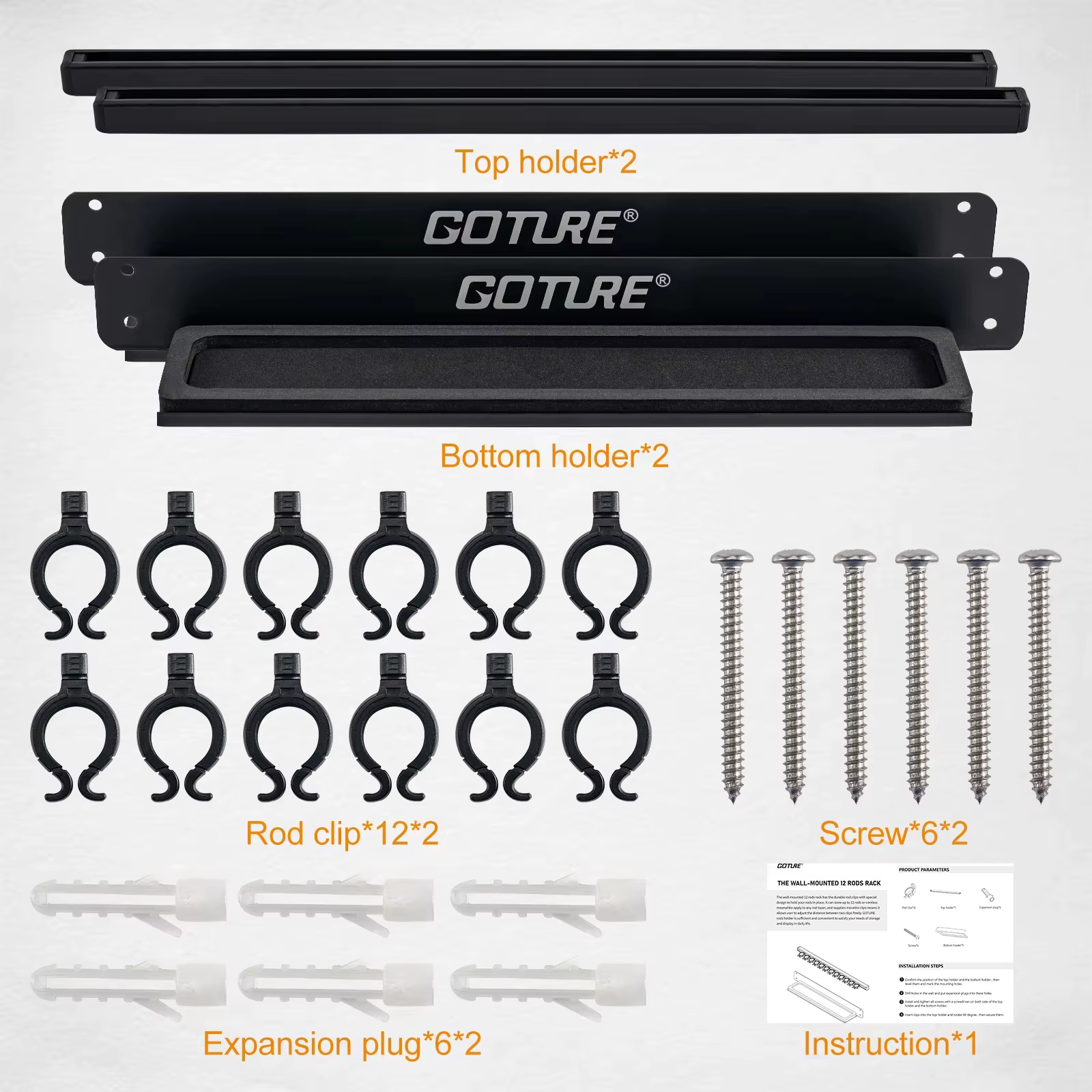 Goture Soporte de Pared Vertical para Cañas de Pesca - imagen 3