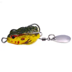 Perereca Señuelo rana de silicona con lentejuelas para lubina y lucio