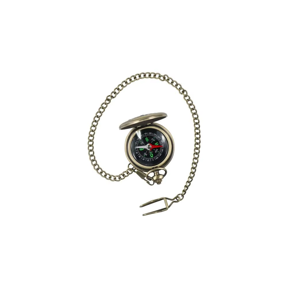Reloj de Bolsillo con Brújula Bronce Vintage – Navegación Aire Libre