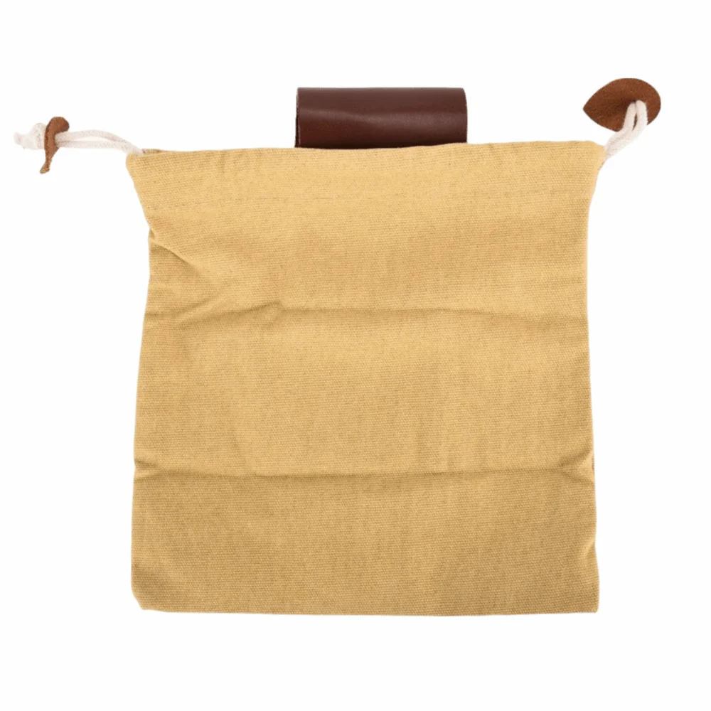 Bolsa de lona para recolección de hongos con detalles en cuero - imagen 5