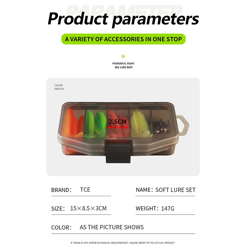 Kit Señuelos Blandos 7 cm – Caja de Accesorios para Pesca - imagen 4