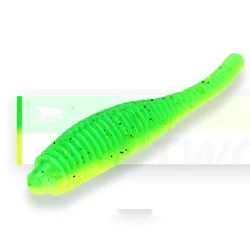 Señuelo de pesca purpurina suave con cola aguja bicolor PVC