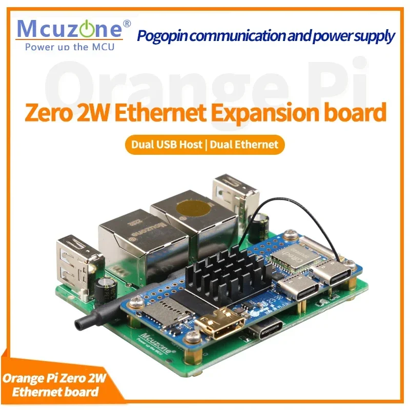 Placa Ethernet dual Orange Pi Zero 2W con host USB