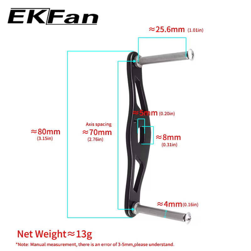 EKFAN Mango de carrete baitcasting de aluminio de aleación - imagen 2
