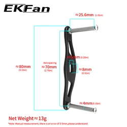 EKFAN Mango de carrete baitcasting de aluminio de aleación