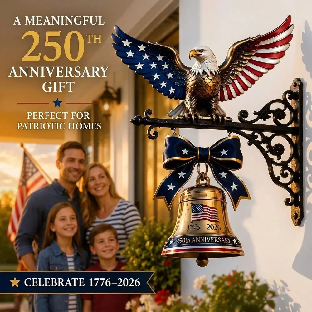 Campana patriótica águila y adorno colgante grabado ornamental - imagen 4