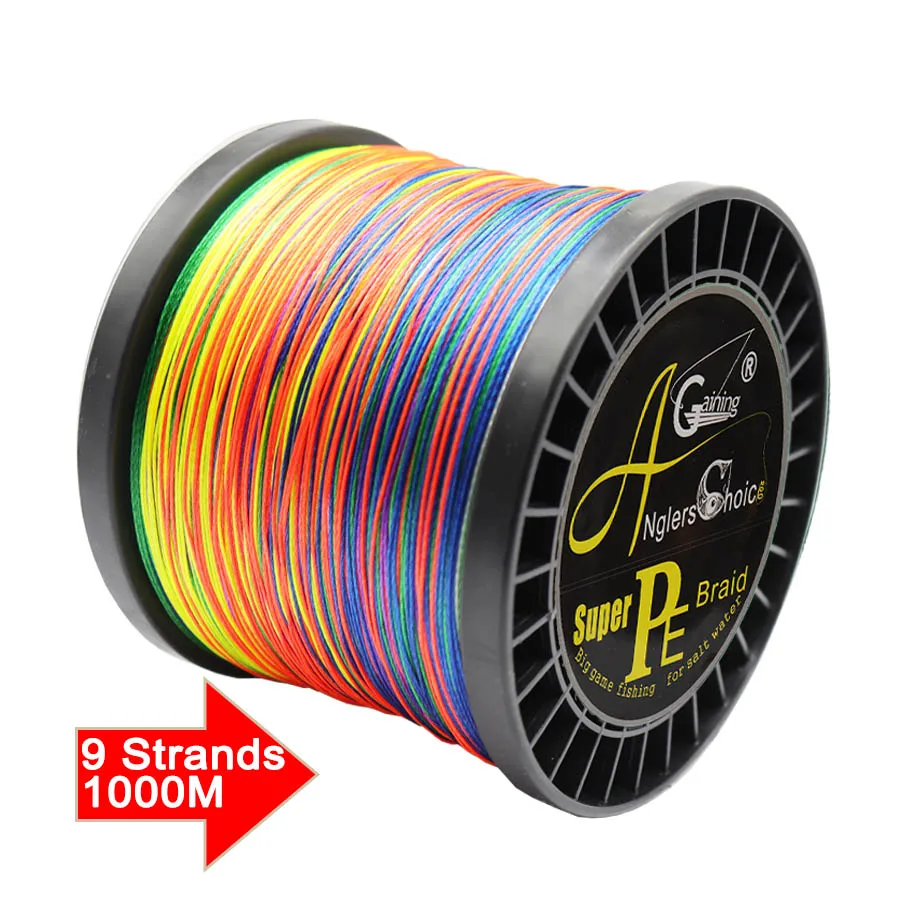 Trenzada 9 hebras multicolor para pesca de carpa alta resistencia