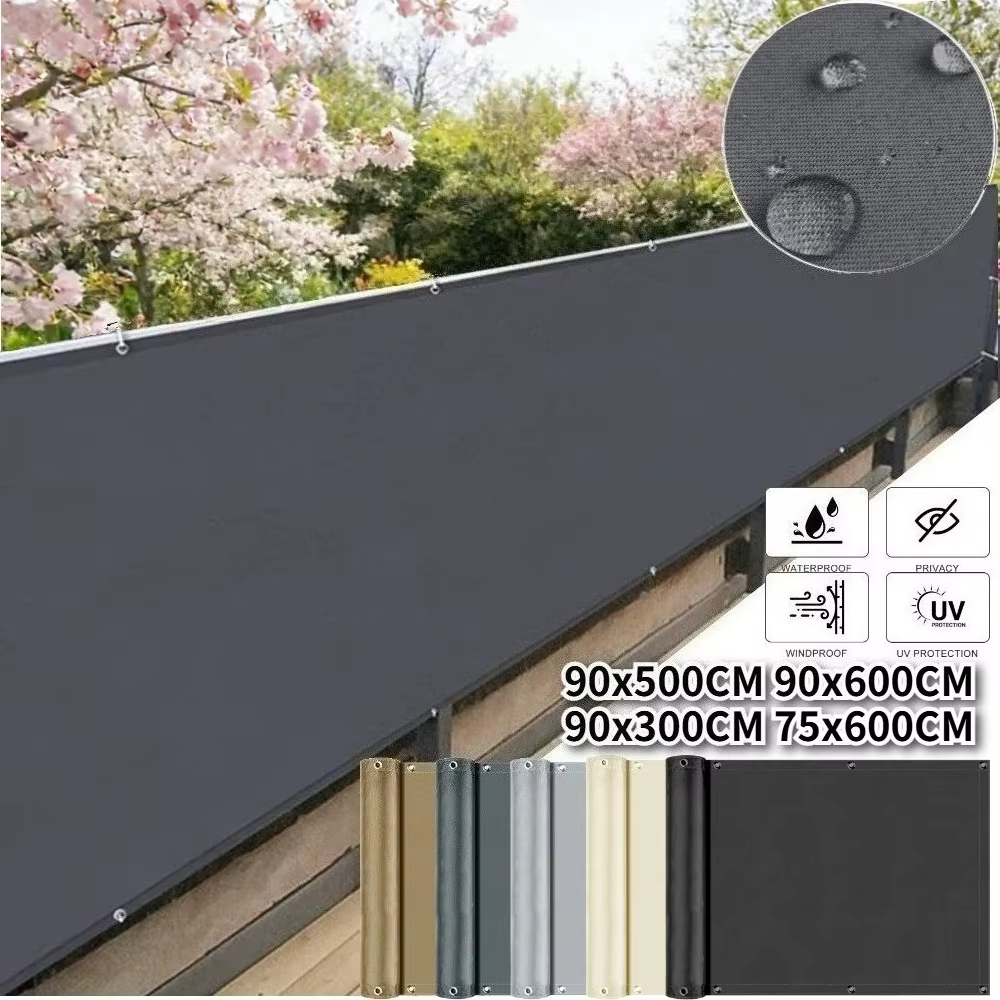 Malla de privacidad impermeable con ojales para balcón y terraza